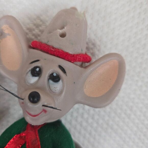 Vintage 70s Merry Mice Santa Elf Figurines Christmas Decor Ornaments Jasco - Picture 3 of 4